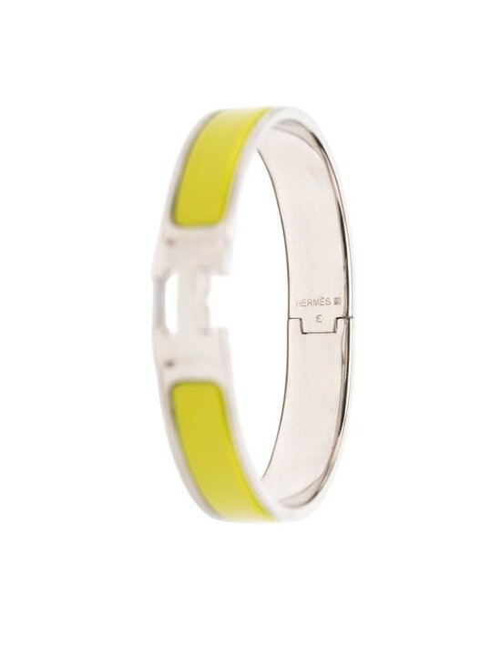 Hermes Click GM Anise Green Silver Metal Enamel Belt main image 4